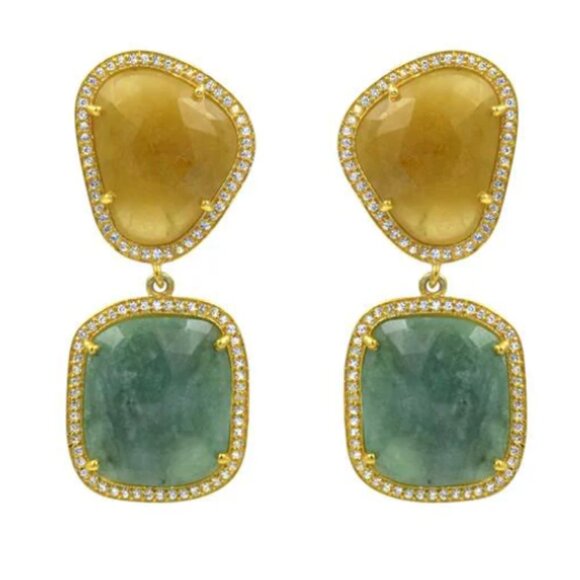 Sliced Sapphires Drop Earrings by Susan Hanover - Picture 13 of 13